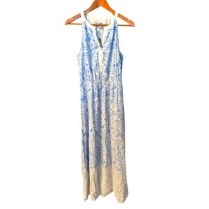 OLD NAVY Halter Maxi Dress Medium Blue/White
